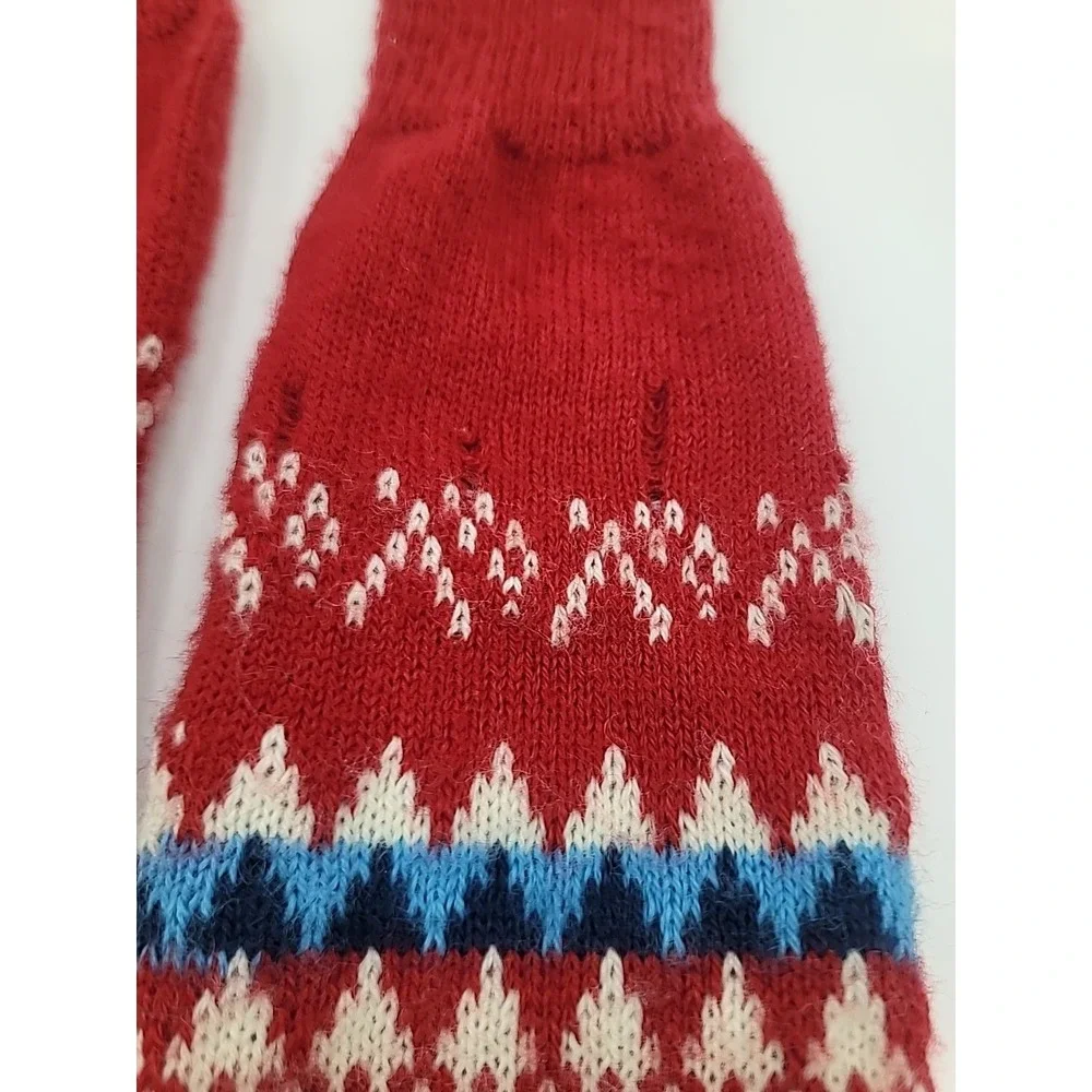 Women's Knit Multicolor Leg Warmers Red‎ White Blue Some Flaws